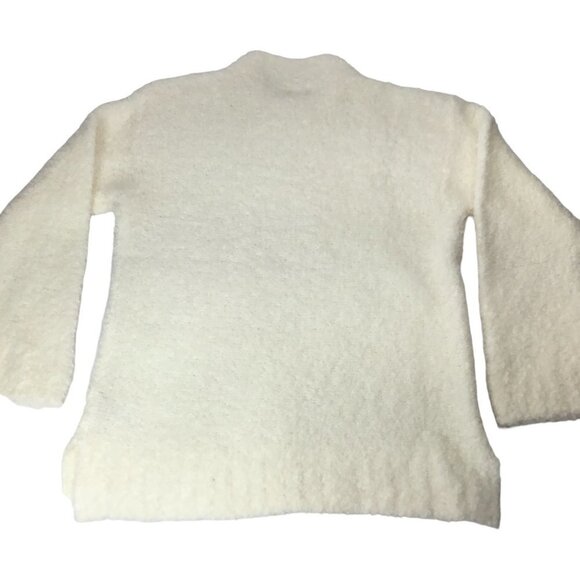 Crewcuts Sweater NWT Ivory Size 14 Alpaca Wool Blend Fuzzy 3/4 Sleeve Pullover - Picture 4 of 5